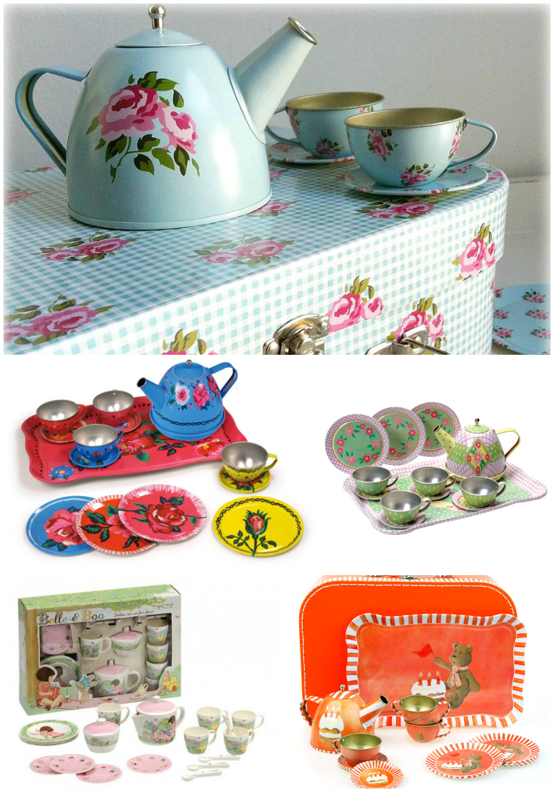 childrens metal tea set