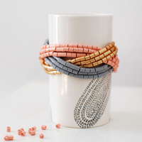 BRAIDED BEAD CUFF BANGLE