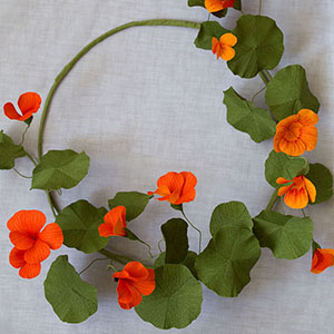 We Are Scout craft tutorials Paper nasturtium wreath