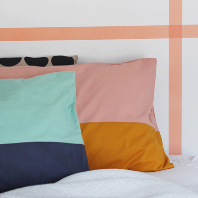 make your own COLOUR BLOCK PILLOWCASES pillow shams