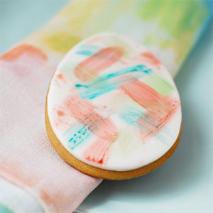 Watercolour Easter egg cookies