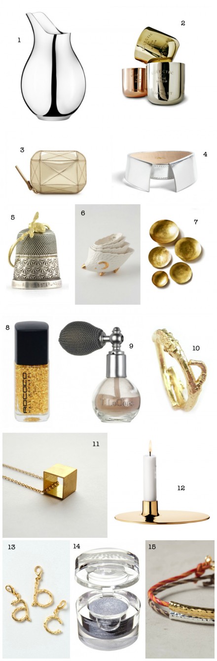 Christmas Gift Guide: Silver and Gold via we-are-scout.com