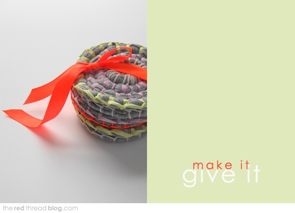 How to make fabric coil coasters - via the red thread