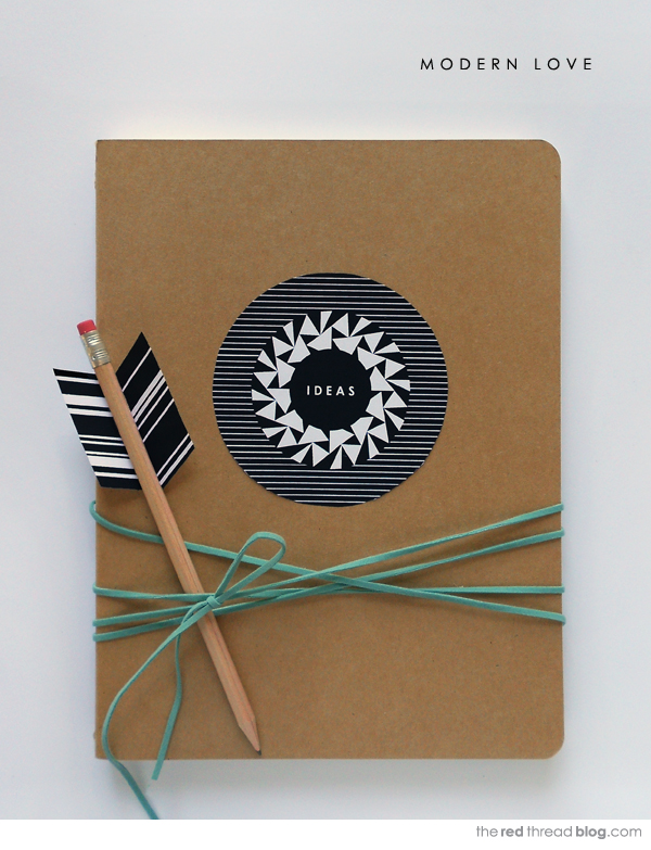 the red thread Valentine Notebook and Arrow Pencil Printable