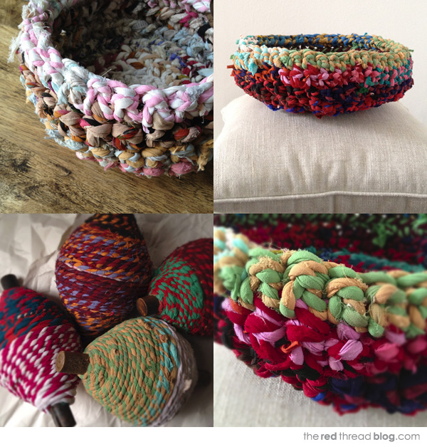 the red thread rag rope crochet baskets