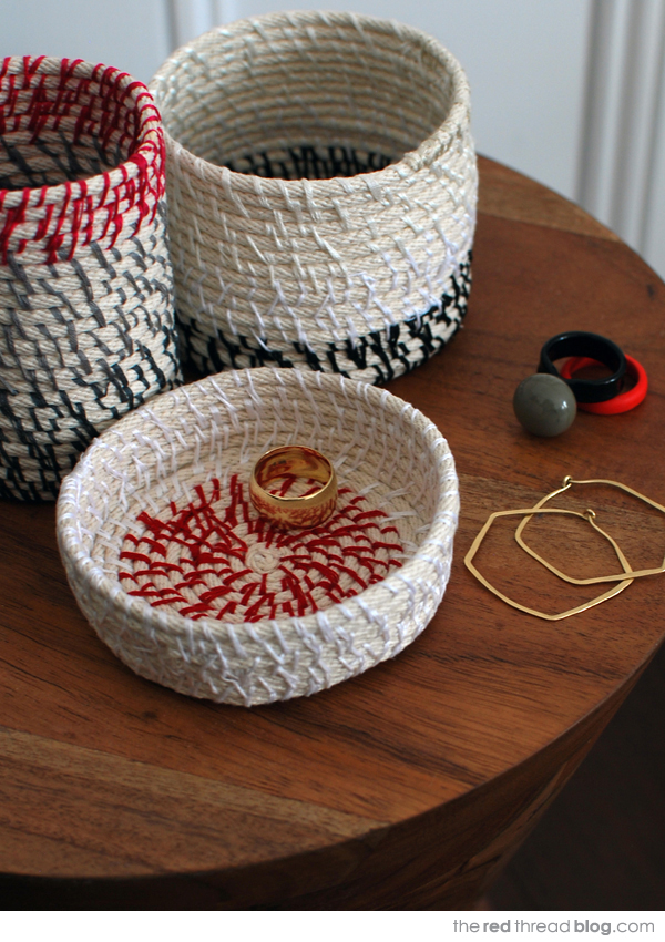 the red thread rope coil bowls tutorial