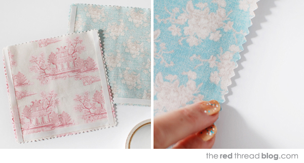 the red thread fabric gift bags steps
