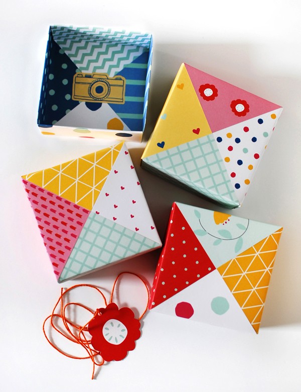 How to make patchwork origami gift boxes