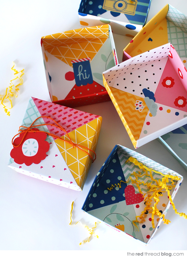 the red thread patchwork origami boxes tutorial