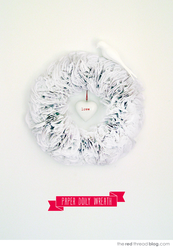 the red thread tutorial make a paper doiley wreath