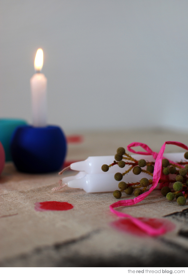 candle holder tutorial - the red thread