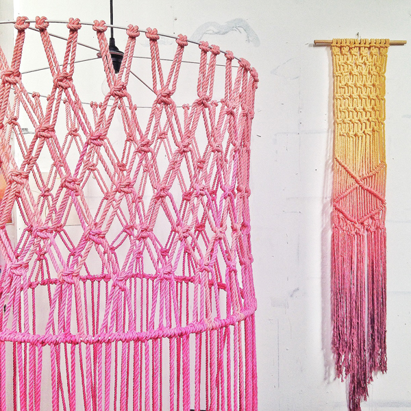 natalie miller macrame light via the red thread