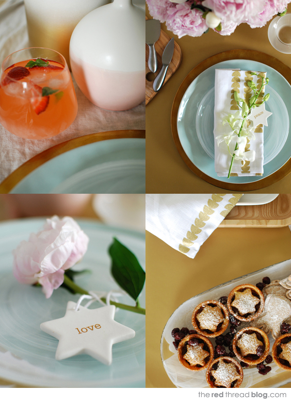 Pastel, white and gold Christmas - the red thread blog. Styling and photography: Lisa Tilse