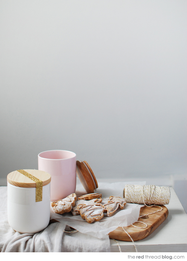 Pastel, white and gold Christmas - the red thread blog. Styling and photography: Lisa Tilse