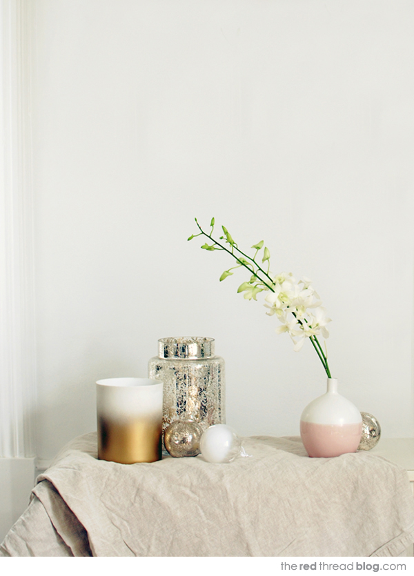 Pastel, white and gold Christmas - the red thread blog. Styling and photography: Lisa Tilse