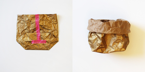 How to make gorgeous gold paper storage sacks :: tutorial on theredthreadblog.com