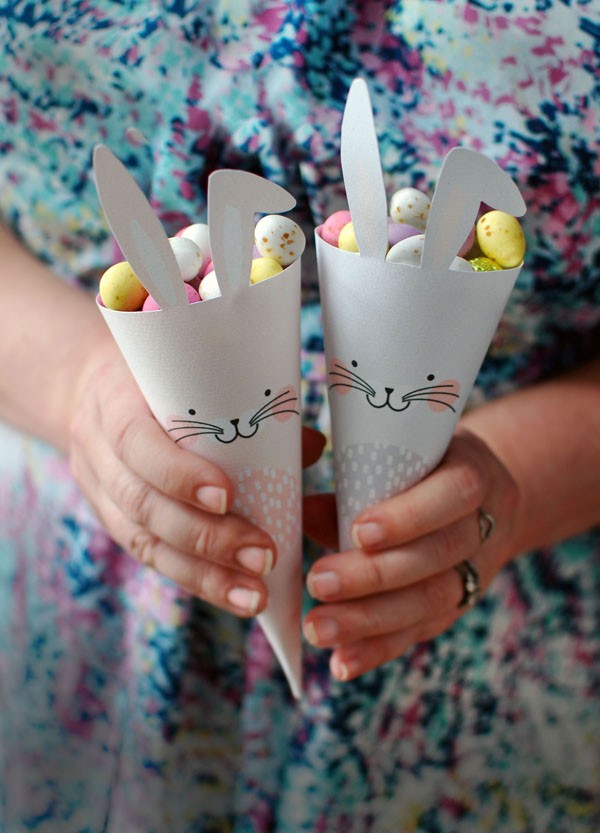 Free Easter Bunny Treat Cone Printables by We-Are-Scout.com. 