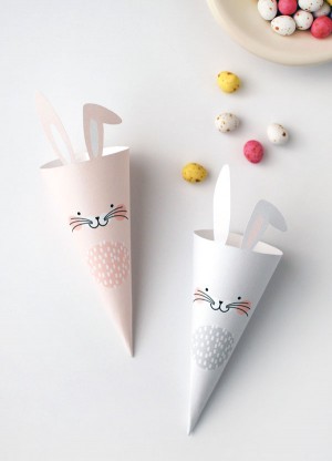 Free Easter Bunny Treat Cone Printables by We-Are-Scout.com.