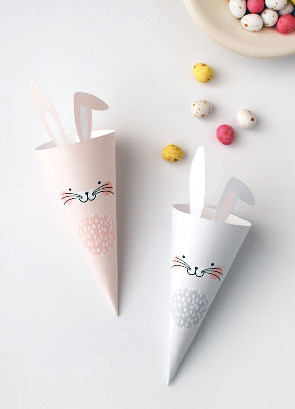 Free Easter Bunny Treat Cone Printables by We-Are-Scout.com. 