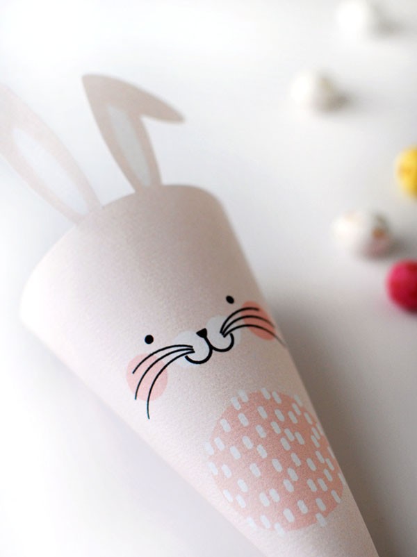 We Are Scout FREE Easter Bunny Treat Cones Printables, via we-are-scout.com.