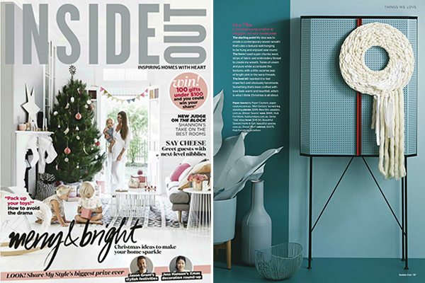 We Are Scout in Inside Out magazine. Woven woolen wreath by Lisa Tilse