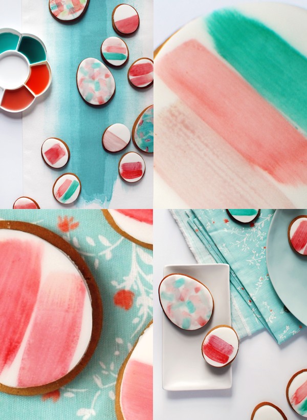 How to make gorgeous watercolour painted easter egg cookies, via We-Are-Scout.com.