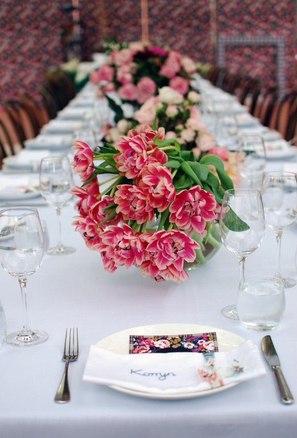 Beautiful blooms adorn the table at the launch of Real Living and Freedom's capsuale collection, via We-Are-Scout.com. Photo by Lisa Tilse for We Are Scout. 