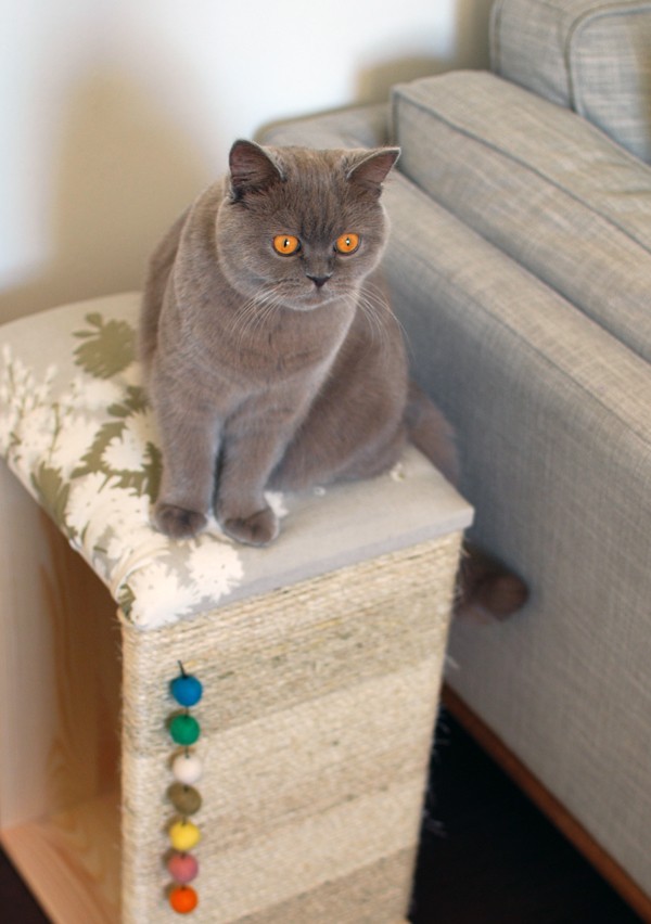 DIY Cat scratcher / cat furniture. Ikea hack via we-are-scout.com