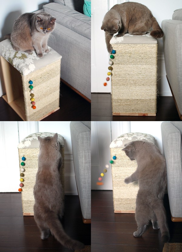 DIY Cat scratcher / cat furniture. Ikea hack via we-are-scout.com