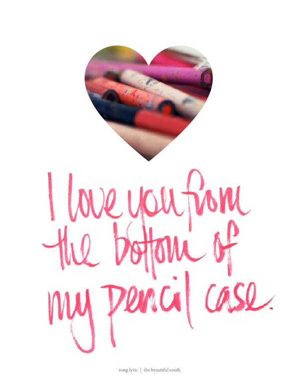 Free art printable: I love you from the bottom of my pencil case - perfect for Mother's Day, via We-Are-Scout.com. #downloadable