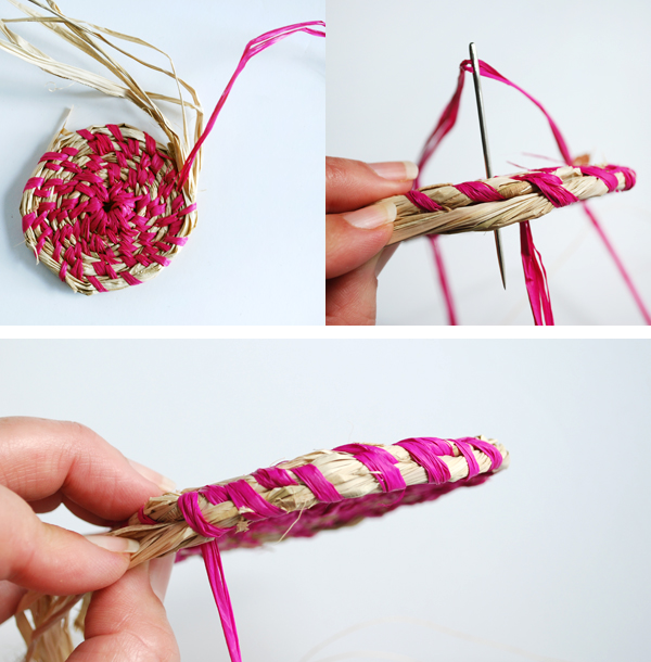 How to weave a basket using raffia or fabric - make your own