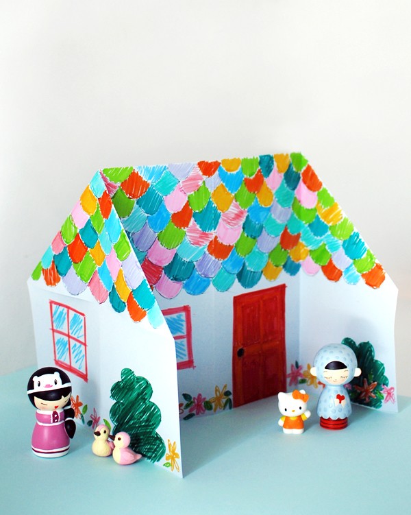 DIY origami dolls house instructions