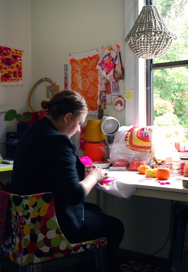 Studio of textile artist Liz Payne. Photo: Lisa Tilse for We Are Scout