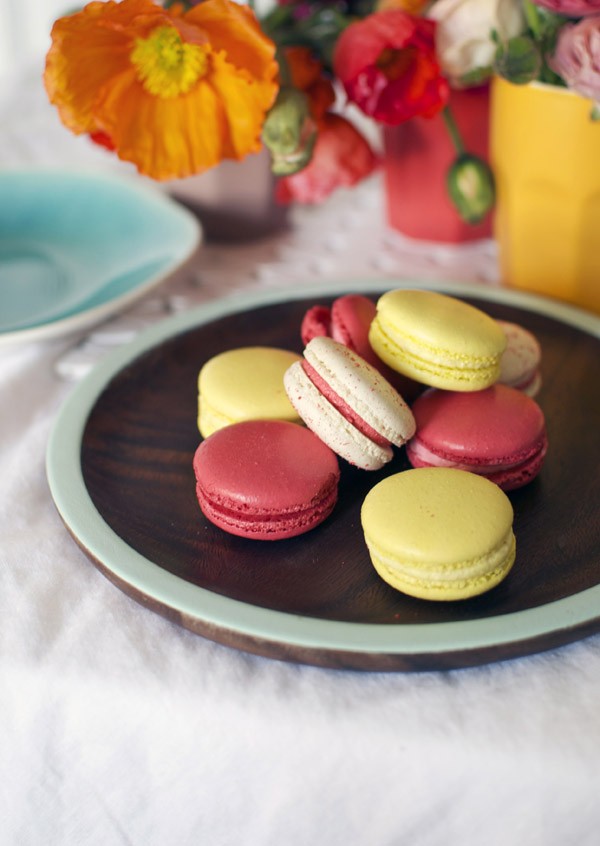 Set the scene for macarons with a blooming gorgeous table setting. Photography and styling by Lisa Tilse for We Are Scout.