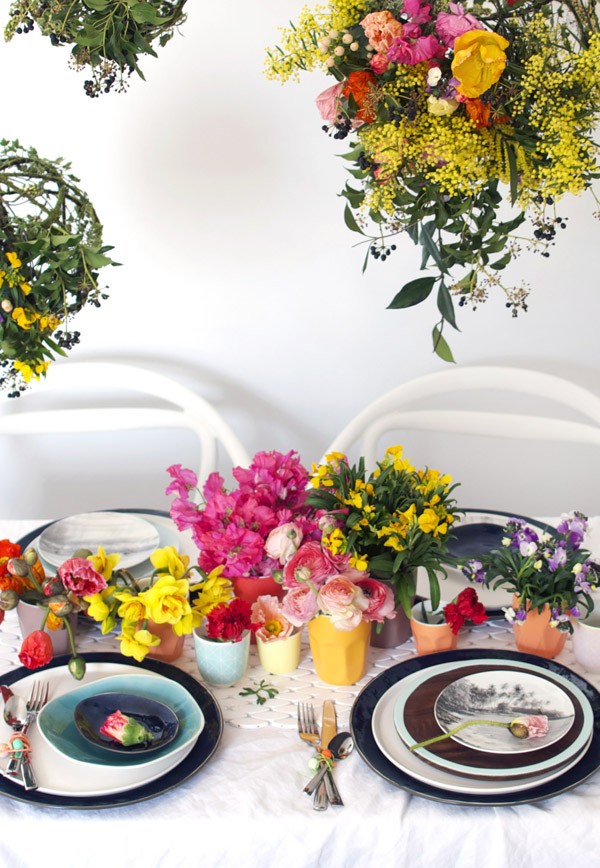 How to make floral moss balls for a hanging garden centrepiece. Photography and styling by Lisa Tilse for We Are Scout.