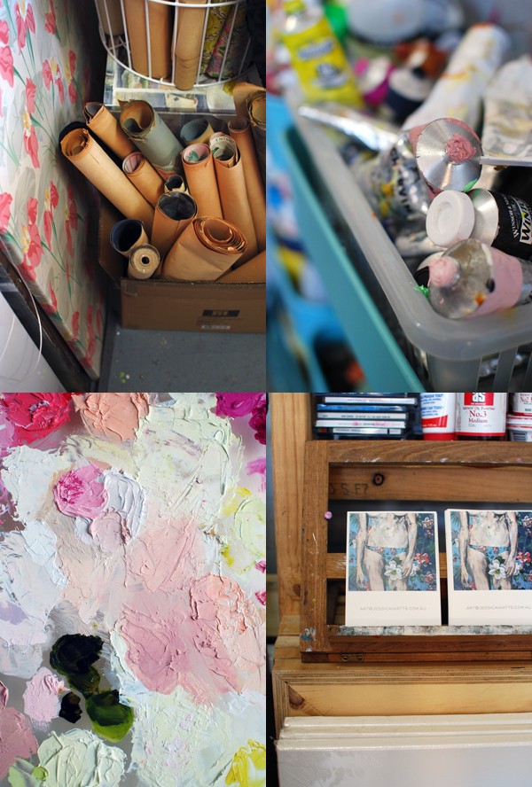 Studio of Australian artist Jessica Watts. Photo by Lisa Tilse for We Are Scout.