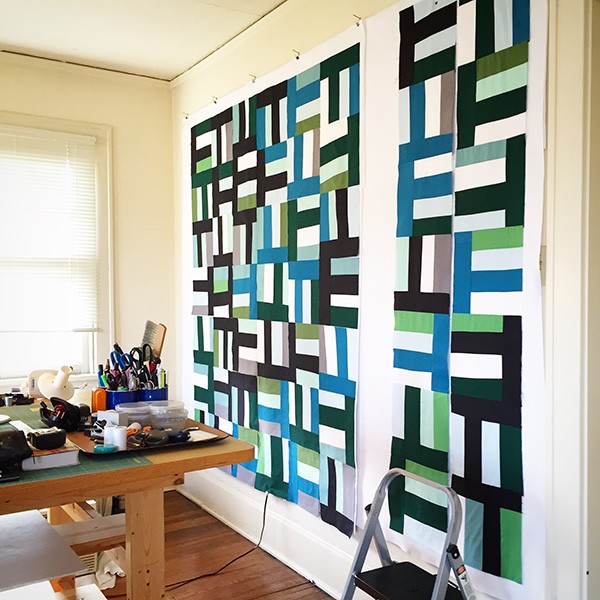 Quilt artist Drew Steinbrech's studio