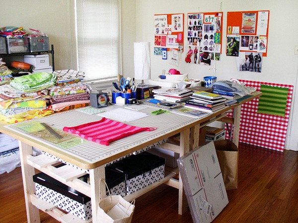 Quilt artist Drew Steinbrech's studio