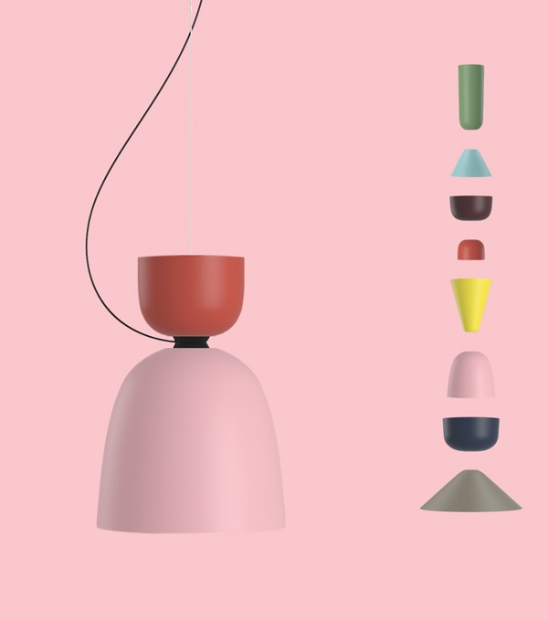 Luca Nichetto's innovative modular Alphabeta pendant lamp for Hem