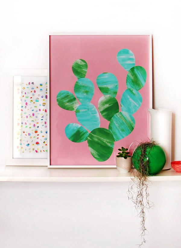 Paint your own cactus artwork