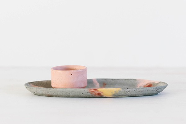 Oval concrete plate by Fox and Ramona.