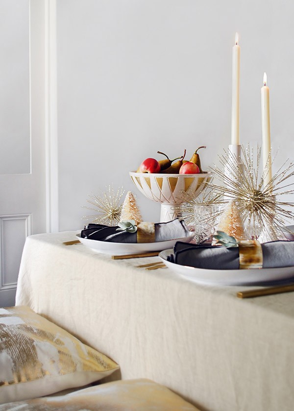 Create a mid-century inspired, rose-gold Christmas table with our step-by-step guide. 