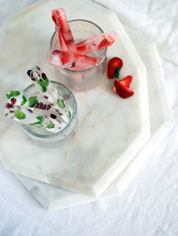 How to make fruity ice cube sticks for Christmas entertaining.