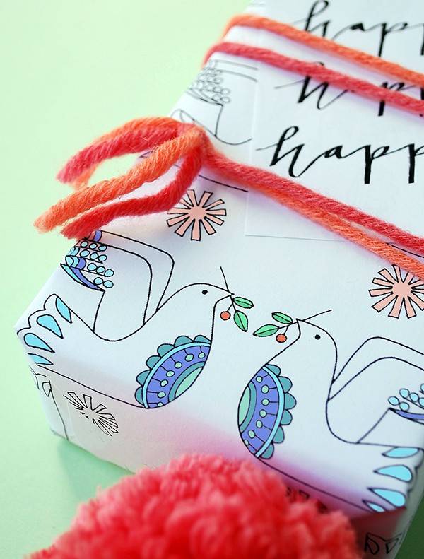 Free printable Christmas wrap and tags - Lisa Tilse for We Are Scout