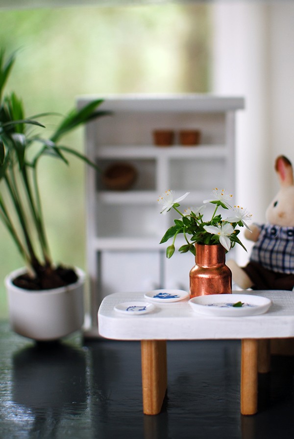  Live miniature plants feature in our Scandi summer house-style doll house makeover. Photos by Lisa Tilse for We Are Scout.