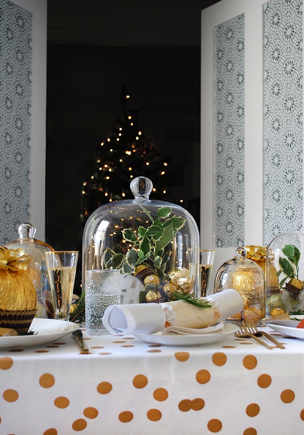 How to set your table with a decadent gold theme - and giant Ferrero Rochers. DIYs and photography by Lisa Tilse for We Are Scout.