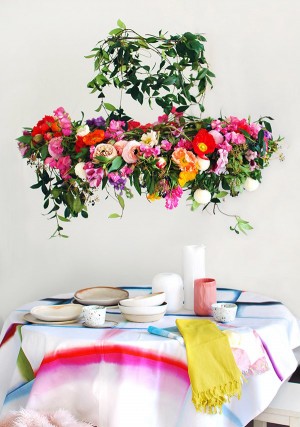 We Are Scout - how to make a stunning flower chandelier