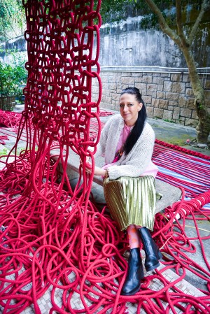 Australian fiber artist Natalie Miller made the world's biggest macrame chandeliers with 10km (6 miles) of rope.