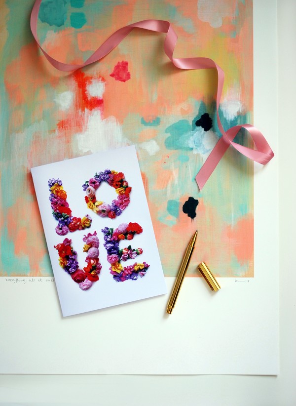 FREE printables: Valentines Day - LOVE greeting card. Photography and design: Lisa Tilse for We Are Scout.