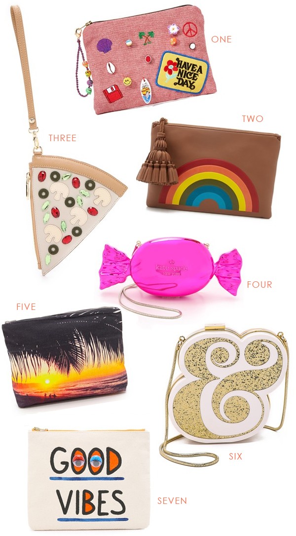 Novelty designer clutch purses add playfulness and personality to your style with whimsy, eccentricity, or just plain street cred.